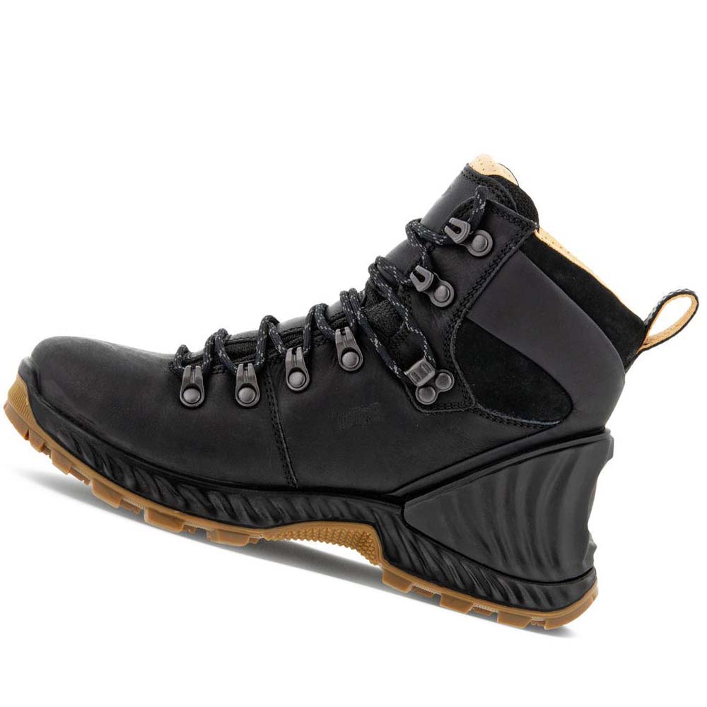 Női Ecco Exohike Retro Hiker Csizma Fekete | HU 10EBC